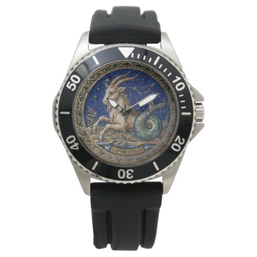 Antique Style Mosaic Zodiac Capricorn  Watch