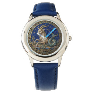 Antique Style Mosaic Zodiac Capricorn Watch