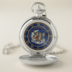Antique Style Mosaic Zodiac Gemini Watch