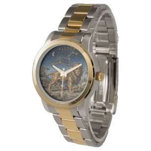 Antique Style Mosaic Zodiac Leo Watch