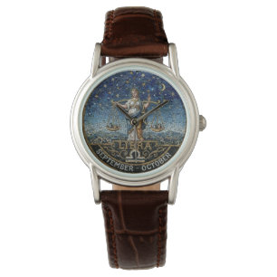Antique Style Mosaic Zodiac Libra Watch