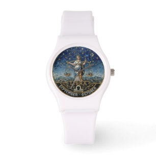 Antique Style Mosaic Zodiac Libra Watch
