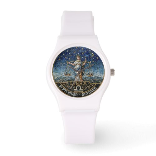 Antique Style Mosaic Zodiac  Libra  Watch
