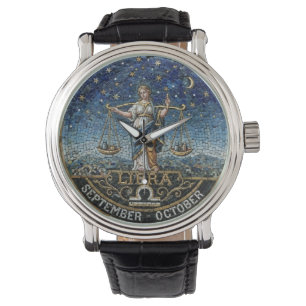 Antique Style Mosaic Zodiac Libra Watch