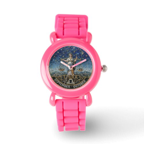 Antique Style Mosaic Zodiac  Libra  Watch