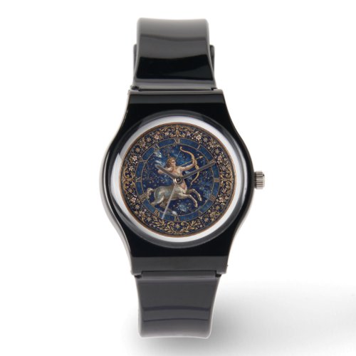 Antique Style Mosaic Zodiac Sagittarius  Watch