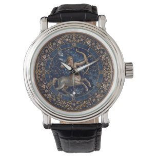 Antique Style Mosaic Zodiac Sagittarius Watch