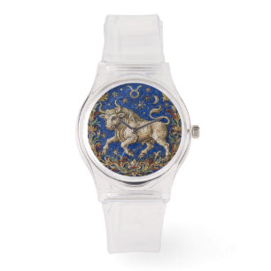 Antique Style Mosaic Zodiac Taurus Watch