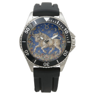 Antique Style Mosaic Zodiac Taurus Watch
