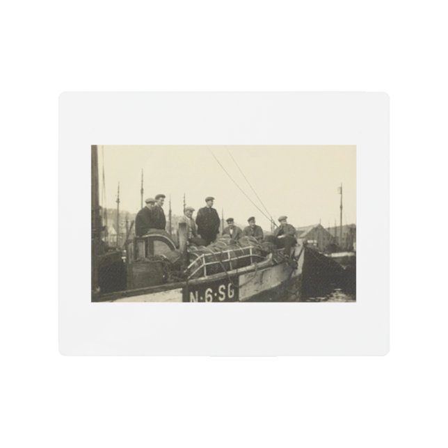 Antique Style Norwegian Boat Crew 8x10 Metal Print (Front)