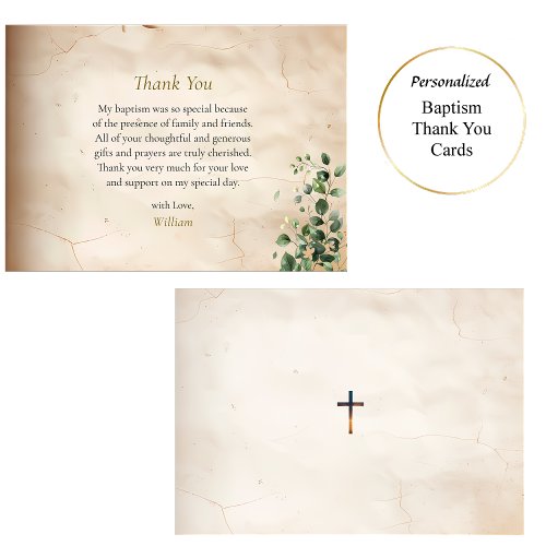Antique Style Parchment Greenery Orthodox Baptism