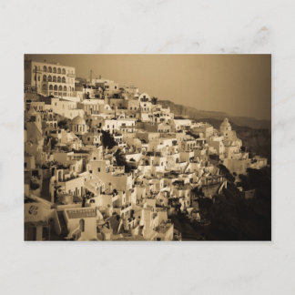 Antique style postcards of Fira, Santorini