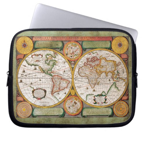 Antique_styled Jean Boisseaus C17th Old World Map Laptop Sleeve