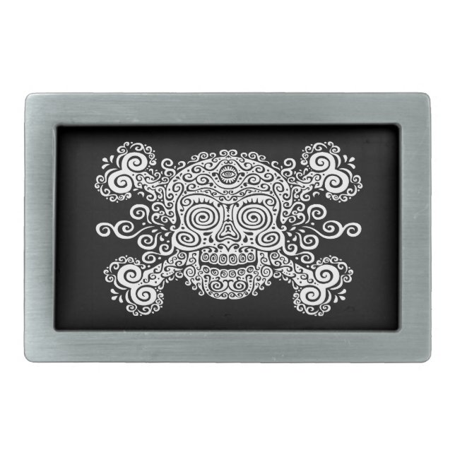Antique Sugar Skull Belt Buckle (Front)