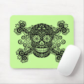 Antique Sugar Skull & Crossbones Mouse Pad (With Mouse)