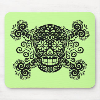 Antique Sugar Skull & Crossbones Mouse Pad