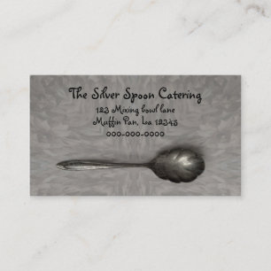 Antique sugar spoon catering business card