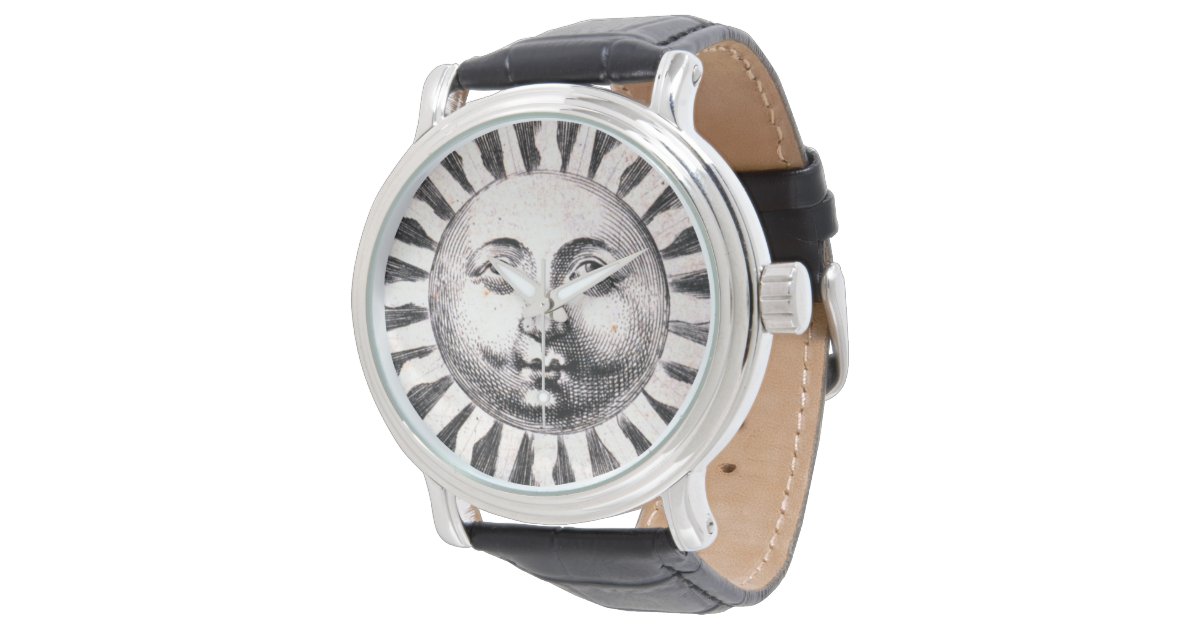 Antique Sun Face Watch on Classic Watch | Zazzle