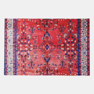Antique Tabriz Persian Rug Print With Red Field