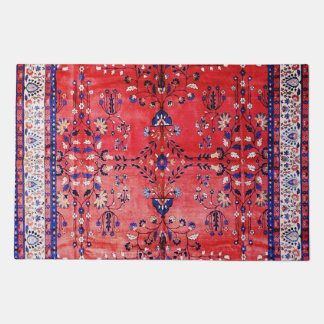Antique Tabriz Persian Rug Print With Red Field