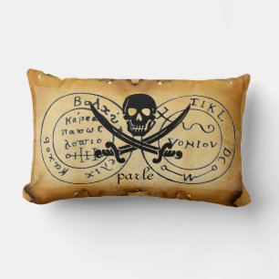 ANTIQUE TALISMAN / PIRATES TREASURE MAP LUMBAR PILLOW