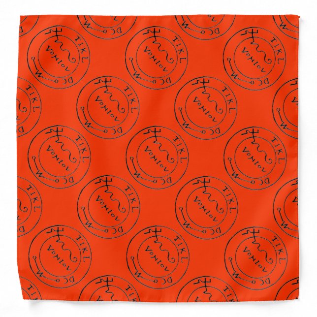 ANTIQUE TALISMAN / PIRATES TREASURE MAP,Orange Bandana (Front)