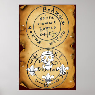 ANTIQUE TALISMAN / PIRATES TREASURE MAP POSTER