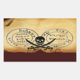 ANTIQUE TALISMAN / PIRATES TREASURE MAP RECTANGULAR STICKER