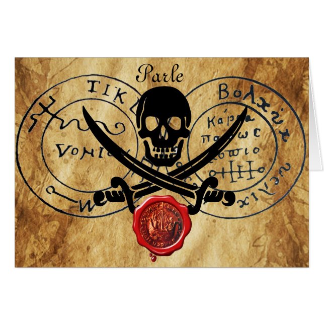 ANTIQUE TALISMAN / PIRATES TREASURE MAP WAX SEAL CARDS (Front Horizontal)