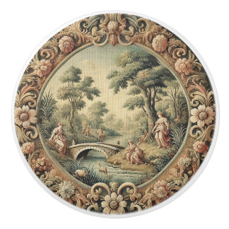 Antique Tapestry Design Dark Academia Ceramic Knob