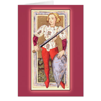 Antique Tarot Playing Card: Jack of Swords