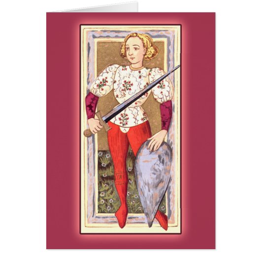Antique Tarot Playing Card: Jack of Swords Cards (Front)