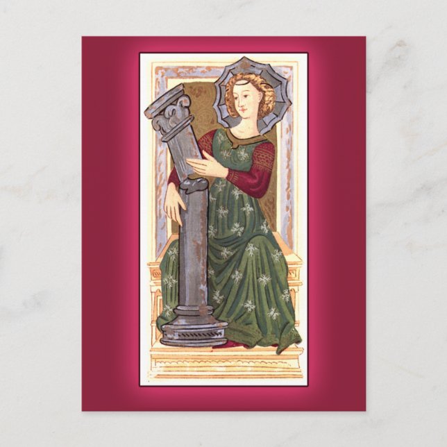 Antique Tarot Playing Card:  Strength Postcard (Front)
