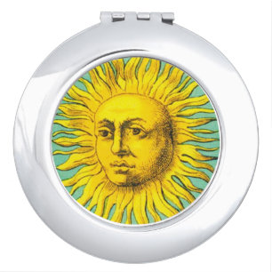 ANTIQUE TAROTS 19 / THE SUN COMPACT MIRROR