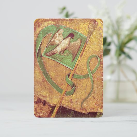 Antique Tarots /German Court Cards,Flag of Falcons (Standing Front)