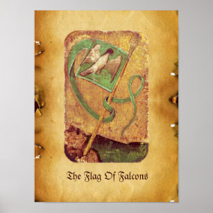 Antique Tarots /German Court Cards/Flag of Falcons Poster