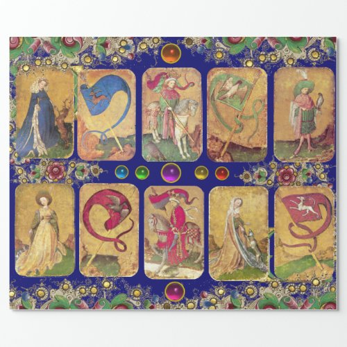 Antique TarotsGerman Court CardsFlags in Blue Wrapping Paper