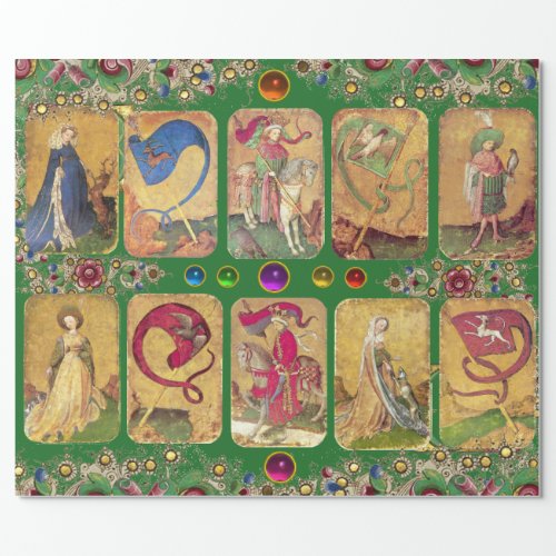 Antique TarotsGerman Court CardsFlags in Green Wrapping Paper