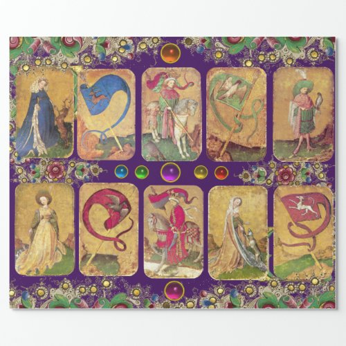 Antique TarotsGerman Court CardsFlags in Purple Wrapping Paper