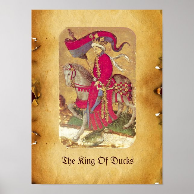 Antique Tarots /German Court Cards/King of Ducks Poster (Front)