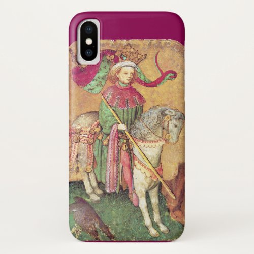 Antique Tarots German Court CardsKing of Falcons iPhone X Case