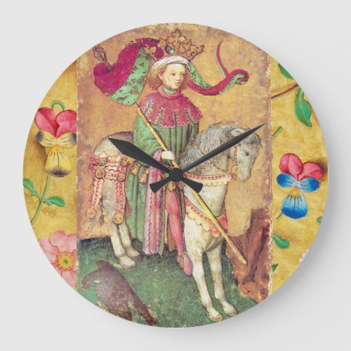 Antique Tarots German Court CardsKing of Falcons Large Clock