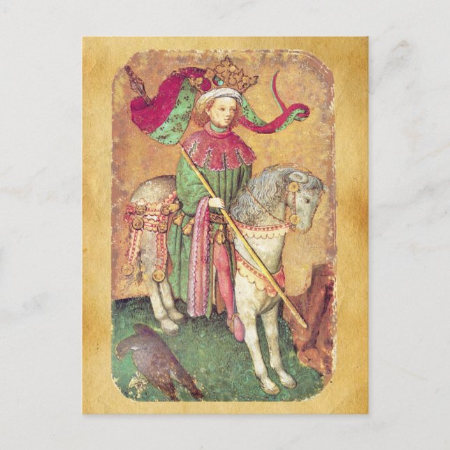Antique Tarots /German Court Cards/King of Falcons Postcard (Front)