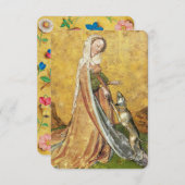 Antique Tarots /German Court Cards/ Lady of Dogs (Front/Back)