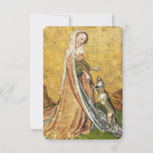 Antique Tarots /German Court Cards/ Lady of Dogs (Front)