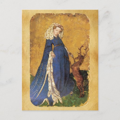Antique Tarots German Court CardsLady of Harts Postcard
