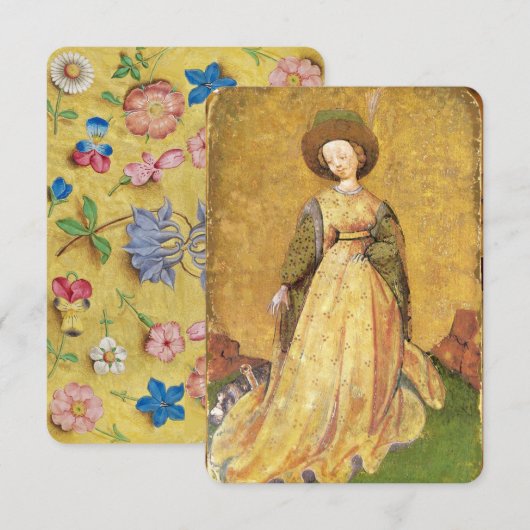 Antique Tarots /German Court Cards/Maid of Dogs (Front/Back)