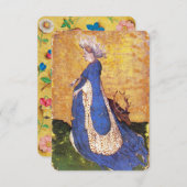 Antique Tarots /German Court Cards/Maid of Harts (Front/Back)