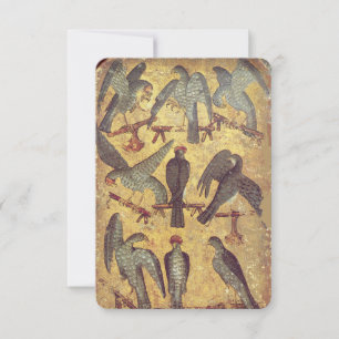 Antique Tarots /German Court Cards,Nine of Falcons