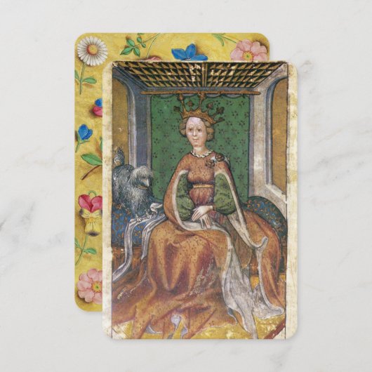 Antique Tarots /German Court Cards/Queen of Dogs (Front/Back)